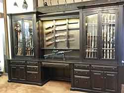 Locally Amish Custom Made Gun Cabinet Wall Unit Side View