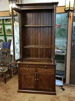 Custom Rustic Cherry Gun Cabinet with Shiplap Back